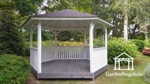 Cenador de jardín blanco de 6 lados - garden gazebo pergola