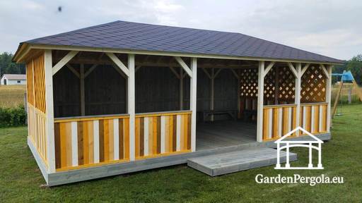 Cenador de jardín grande de 4x8m para jardín de infancia - garden gazebo pergola