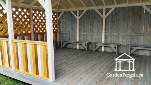 Cenador de jardín grande de 4x8m para jardín de infancia