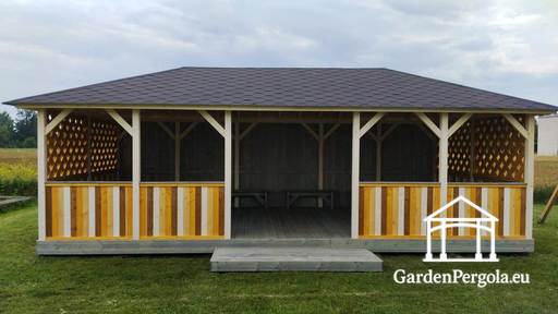 Cenador de jardín grande de 4x8m para jardín de infancia