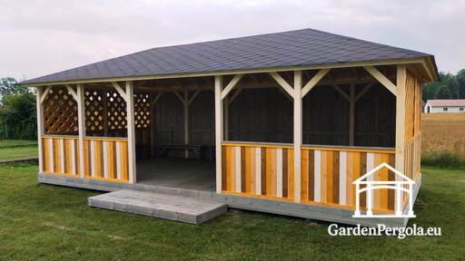 Cenador de jardín grande de 4x8m para jardín de infancia