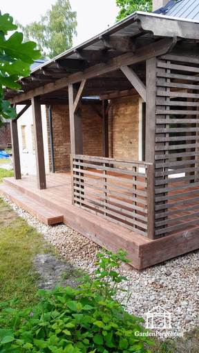 Extensión de cenador de jardín duradera marrón oscuro 3x6m