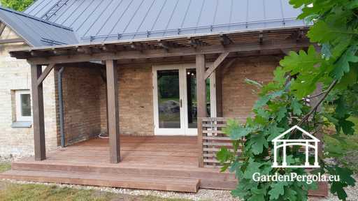 Extensión de cenador de jardín duradera marrón oscuro 3x6m