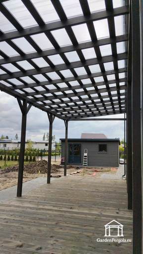 Cenador adosado 3x10m Policarbonato