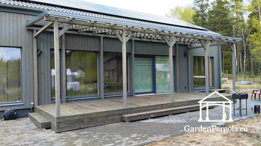 Cenador adosado 3x10m Policarbonato - garden gazebo pergola