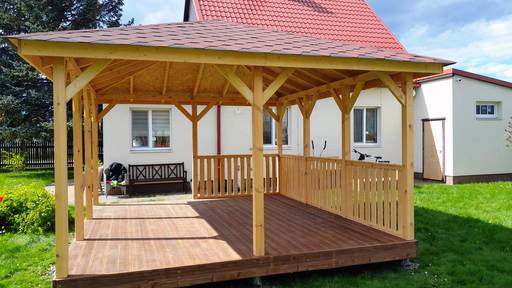 Gazebo de Jardín de Madera 4x4.5m — Acogedor, Espacioso y Perfecto para la Relajación al Aire Libre