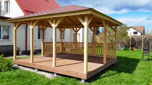 Gazebo de Jardín de Madera 4x4.5m — Acogedor, Espacioso y Perfecto para la Relajación al Aire Libre - garden gazebo pergola