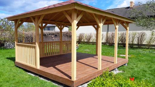 Gazebo de Jardín de Madera 4x4.5m — Acogedor, Espacioso y Perfecto para la Relajación al Aire Libre