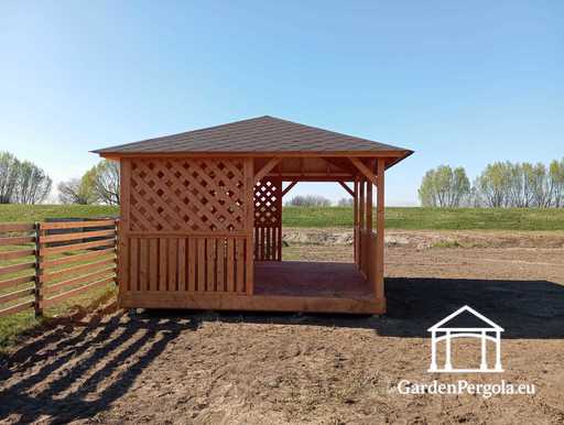 Gazebo de jardín de madera de 3x4 m