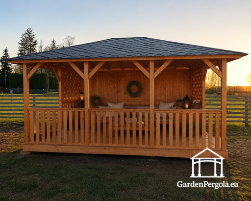 Gazebo de jardín de madera de 3x4 m - garden gazebo pergola
