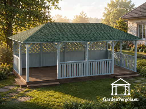 Gazebo de jardín de madera de 4x8 m - garden gazebo pergola