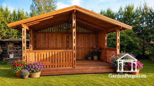Pérgola de Jardín de Madera Marrón 4x6 m