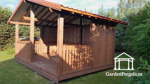 Pérgola de Jardín de Madera Marrón 4x6 m