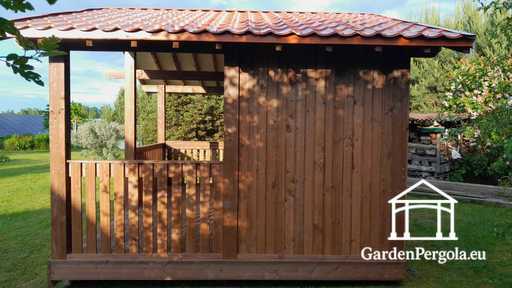 Pérgola de Jardín de Madera Marrón 4x6 m