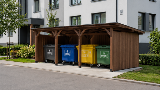 Refugios para Contenedores de Basura en Edificios de Apartamentos: Por Qué un Almacén de Basura de Madera de 3x5 m es una Elección Práctica
