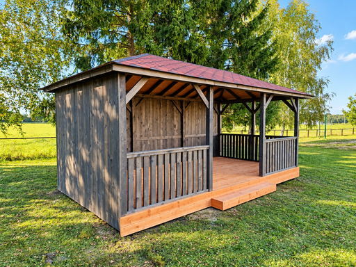 Pérgola de jardín de madera de 3x6 m