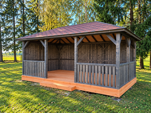 Pérgola de jardín de madera de 3x6 m