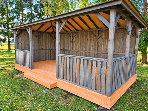Pérgola de jardín de madera de 3x6 m