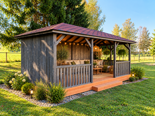 Pérgola de jardín de madera de 3x6 m